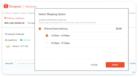 shopee shipping option